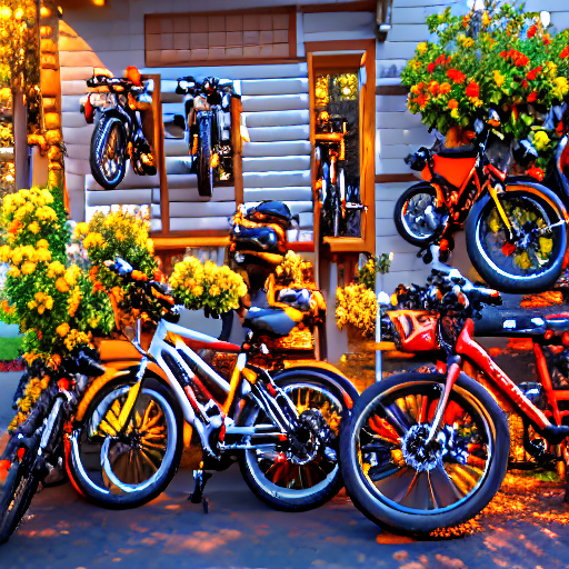 040_Several bicycles sit parked nest to each other..png